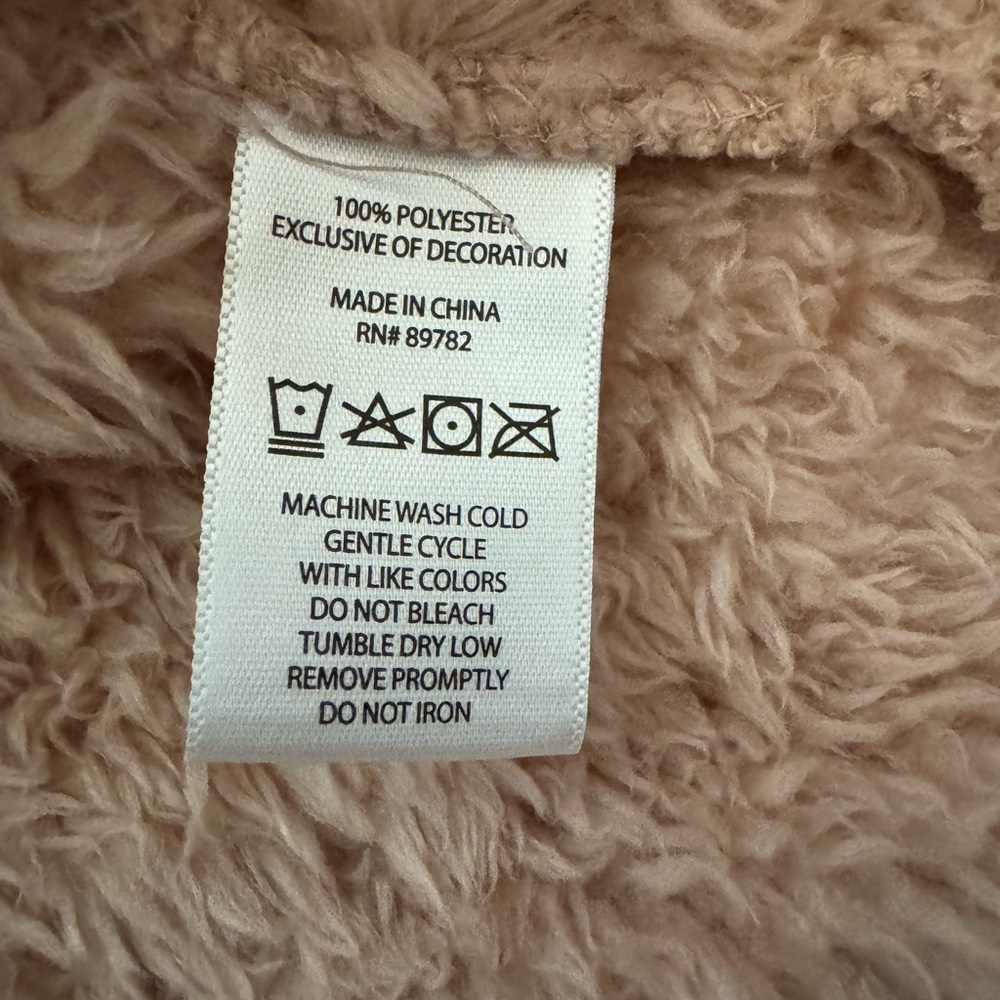 Natori Plush Teddy Robe S/M Blush Pink Spa Cozy Loungewear Belted - Picture 4 of 7